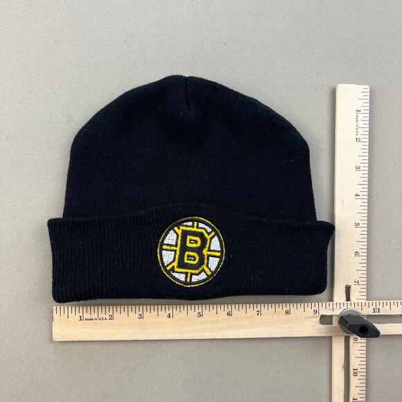 Vintage Boston Bruins Beanie Hat Black Knit Cuffed G-Cap NHL Hockey Logo 90s - Picture 6 of 6
